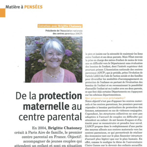 Affiche de la protection maternelle au centre parental